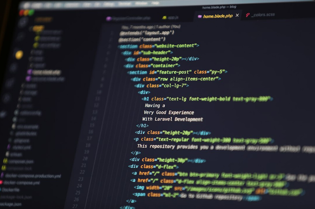 laptop screen with code